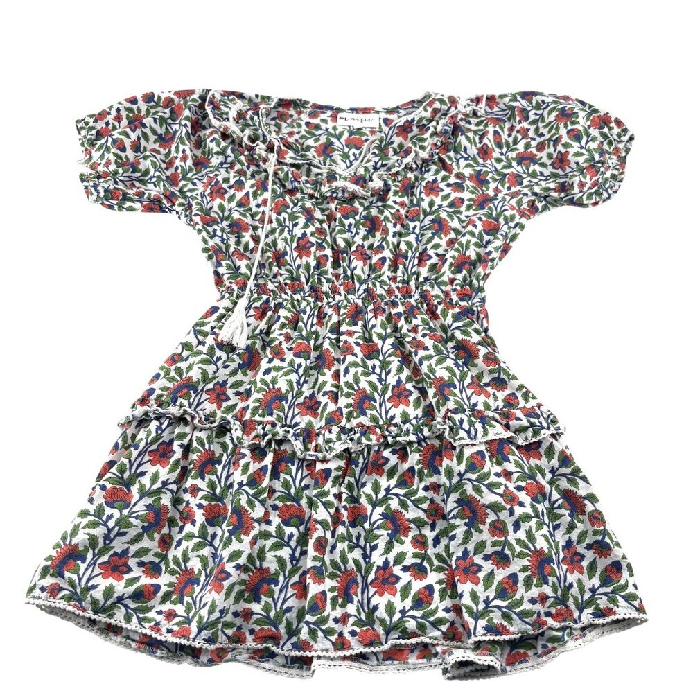 Maisie Floral Women's Dress Size L‎ 100% Cotton Short Pullover Dress